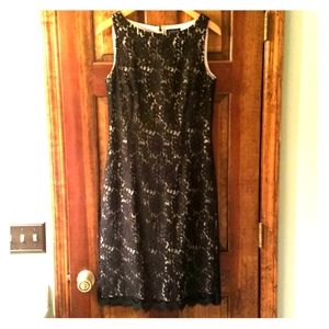 Ann Taylor Black Lace Sheath Dress